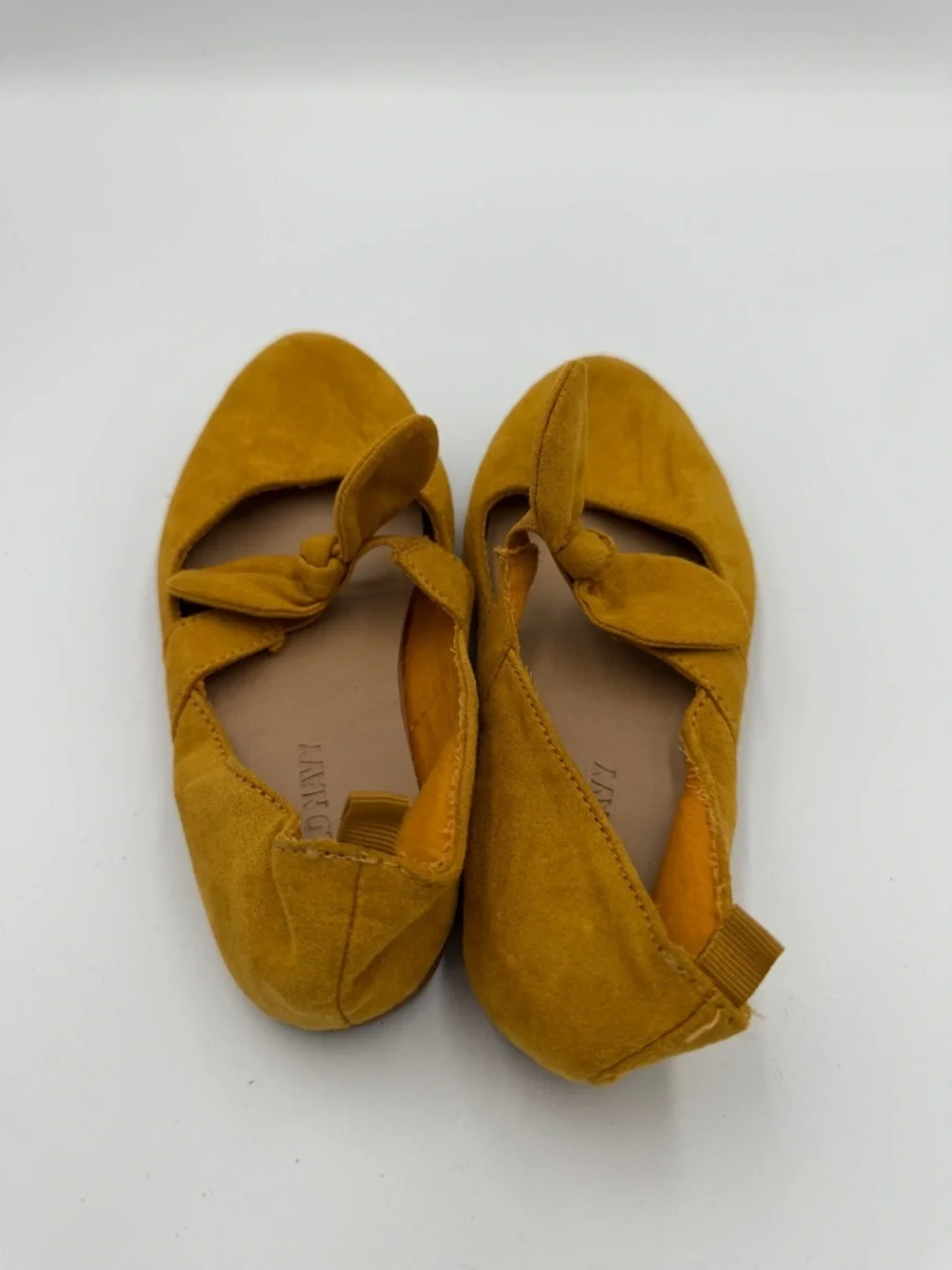 NWOT Old Navy Toddler Girls 11 Mustard Yellow Bow-Accent Girls' Ballet Flat Shoe